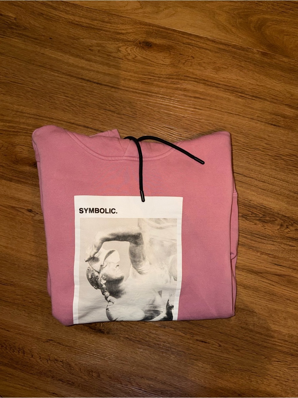 H&M Pink Crewneck Sweatshirt with Black-and-White Graphic